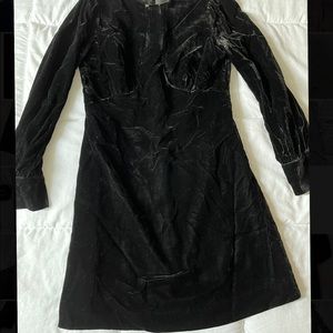 Reiss Black Velvet Mini Dress